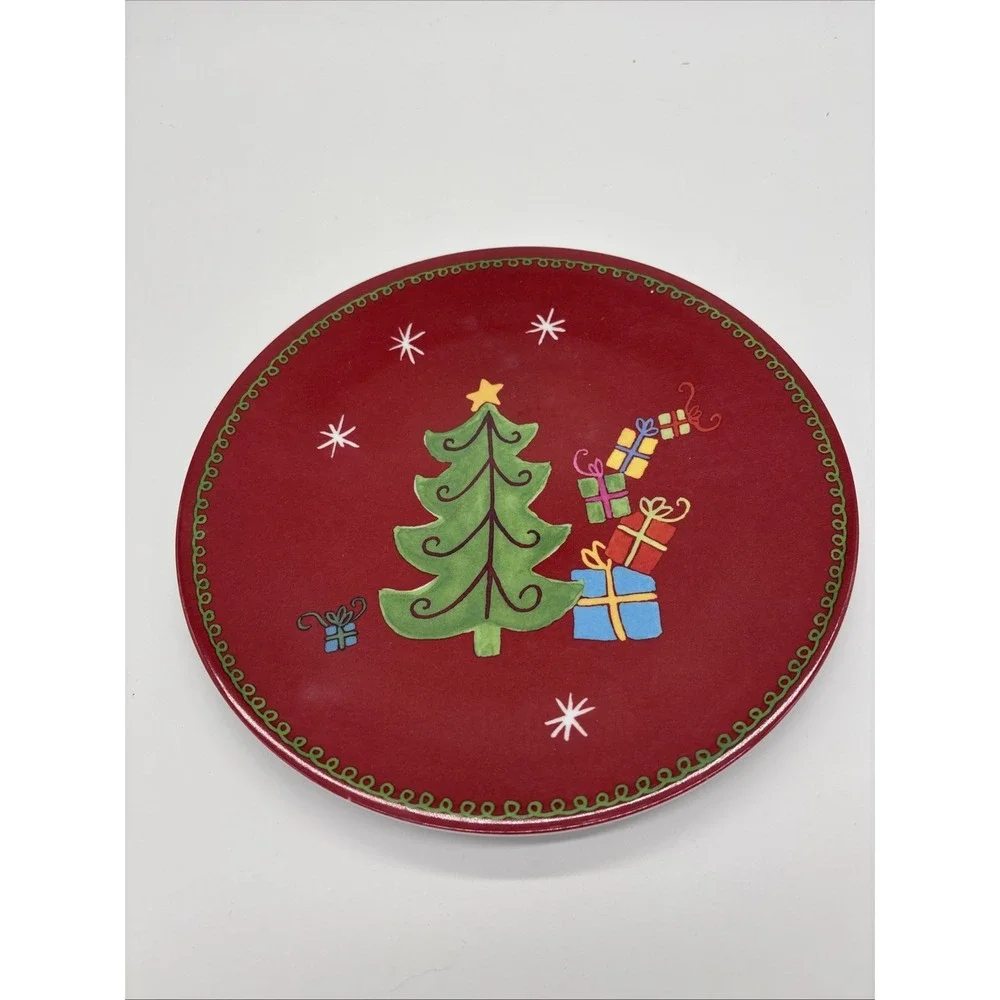 Pottery Barn Childrens Melamine‎ Christmas Plates, Four Plates. EUC